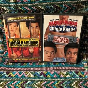 Harold & Kumar DVDs 📀 Go to WhiteCastle, Escape from Guantanamo Bay. Unrated 👀